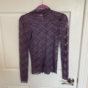 Urban Outfitters Purple Lace Blouse